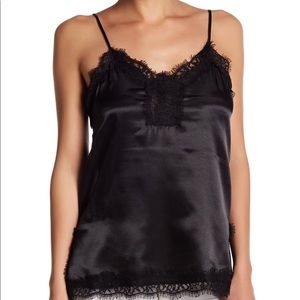 NEW Black Lace Tank Top Satin Lingerie Camisole